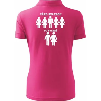 Před a po svatba - Polokošile dámská Pique Polo - L ( Purpurová )