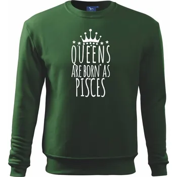Queens are born as Pisces - Ryby - Mikina Essential dětská - 146 cm/10 let ( Lahvově zelená )