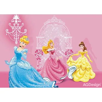 Fototapeta Dětská vliesová fototapeta na zeď - FTDN M 5206, Disney, Princezny v růžovém zámku, 155 x 110 cm, AG Design