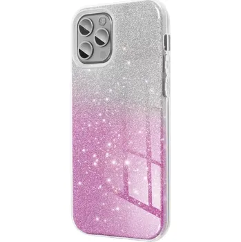 Pouzdro na mobilní telefon Pouzdro Forcell Shining Case iPhone 12 Pro Max - Stříbrné/Růžové