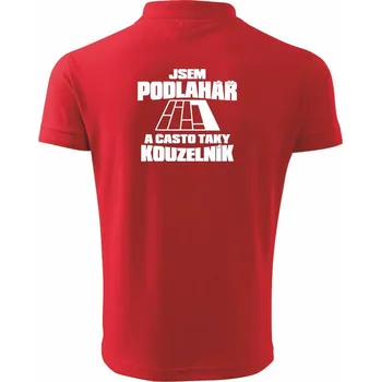 Pánská košile Podlahář kouzelník - Polokošile pánská Pique Polo 203 - 3XL ( Červená )