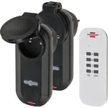 Brennenstuhl sada zásuvek s dálkovým ovladačem, 2 venkovní zásuvky s uzávěrem IP44 černé