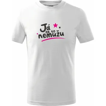 Dívčí oblečení Dětské dívčí tričko Já za to NEMŮŽU Barva: Bílá, Barva potisku: Černo - Růžový, Velikost: 134cm / 8 let