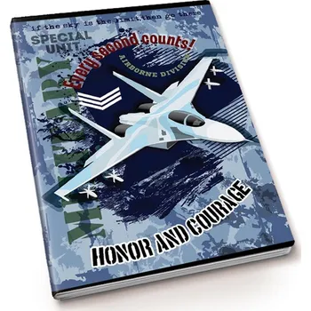 Sešit sešit A5, měkká obálka, 52listů,80 gr, Kolekce Military, motiv stíhačka