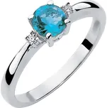 Leru Zlatý prsten s blue topazem a diamanty Velikost a váha prstenu: 51
