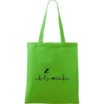 Nákupní taška EKG skok do dálky - Taška bavlněná - 42 x 38 cm ( Apple Green )