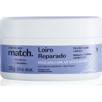 Vlasová regenerace oBoticário Match. Blonde Repair regenerační maska pro blond vlasy 250 g