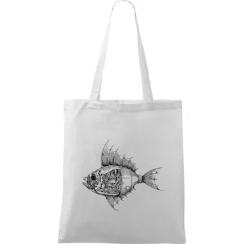 Steampunk ryba - Taška bavlněná - 42 x 38 cm ( Bílá )
