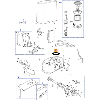 Pohon brány Nice GOR-W.5501 houbové těsnění pro motor THOR