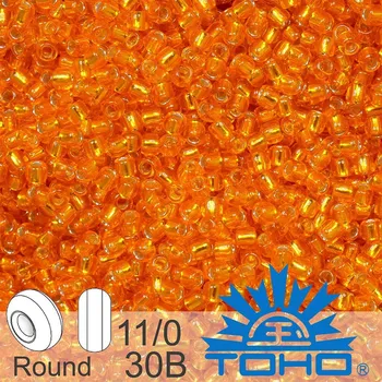 Korálek Korálky TOHO tvar ROUND (kulaté). Velikost 11/0. Barva č. 30B-Silver-Lined Hyacinth. Balení 8g.