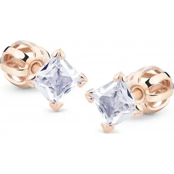 Náušnice ŠPERKY-NM, Čtvercové zlaté náušnice 708