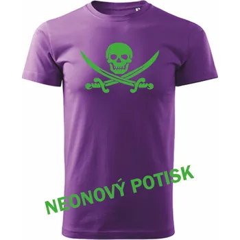 Pánské tričko ON-DESIGN Tričko s PIRÁTEM Velikost: XL, Barva: fialová