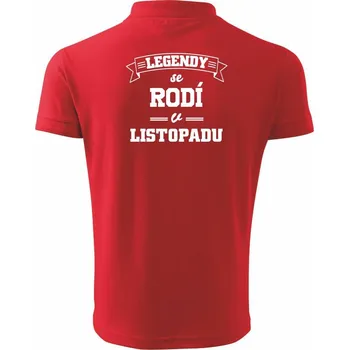 Pánská košile Legendy se rodí v listopadu - Polokošile pánská Pique Polo 203 - 2XL ( Červená )