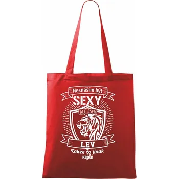 Nákupní taška Nesnáším být sexy - Lev - Taška bavlněná - 42 x 38 cm ( Červená )