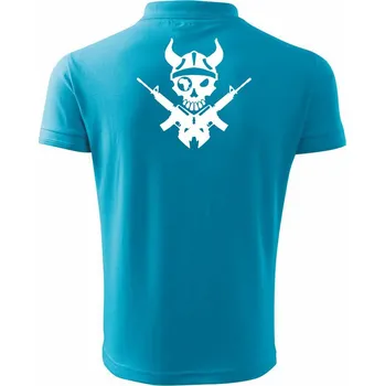 Pánská košile US Navy Seals Skull - Polokošile pánská Pique Polo 203 - 5XL ( Světlý tyrkys )