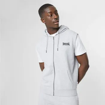 Pánská mikina Mikinová vesta Lonsdale Barva: Šedá, Velikost: 4XL