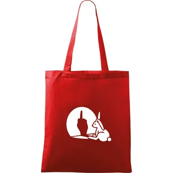 Nákupní taška Zajíc stín fuck - Taška bavlněná - 42 x 38 cm ( Červená )