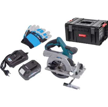 Okružní pila XTline XT102845-1B5B bezuhlíková aku kotoučová pila 165mm 18V LiIon 5Ah v kufru