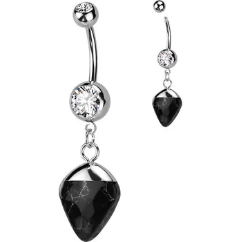 Piercing Piercing do pupíku léčivý kámen - achát