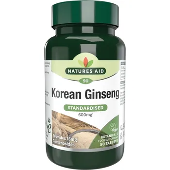 Přírodní produkt Natures Aid Korean Ginseng Standardised 600 mg 90 tbl.
