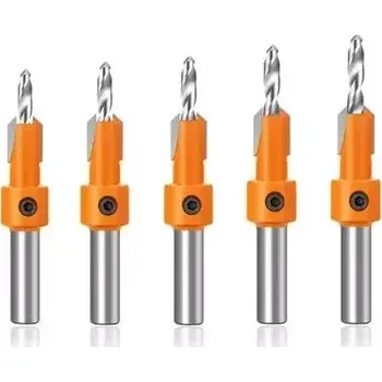 Vrták Záhlubníky do dřeva s vrtákem - sada 5 ks