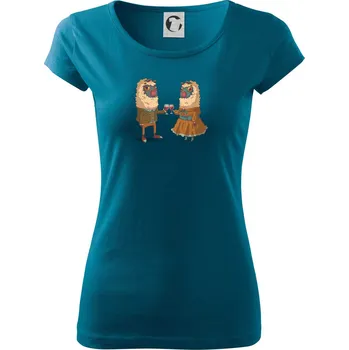 Dámské oblečení Alpaky s vínem pár - Dámské triko Pure - 3XL ( Petrolejová )