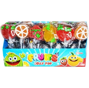 Bonbon Lízátko želé OVOCE 18 g - Jelly Pop FRUITS (balení 30 ks) - VÝPRODEJ !!! DMT: 3/2024 - poslední 1 balení (želé lízátko OVOCE / balení 30 ks)