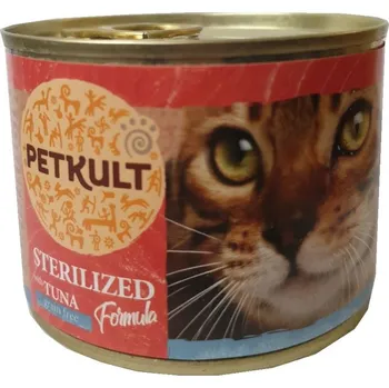 Krmivo pro kočku Petkult Cat konzerva Sterilized with Tuna Grain Free 185g