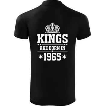 Pánská košile Kings are born in 1965 - Polokošile Victory sportovní (dresovina) - M ( Černá )
