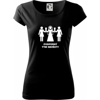 Dámské tričko Nevěsty podpůrný tým - Dámské triko Pure - L ( Černá )