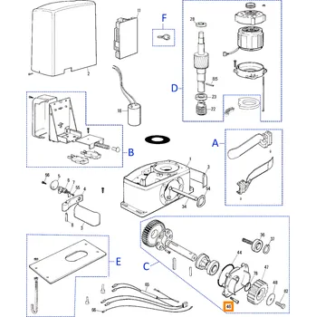Pohon brány Nice V5X15-A.5102 šroub zajišťující ochranný límec THOR