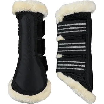 Koňské kamaše Horze Kamaše s kožešinou Lincoln Barva: Černá, Velikost: XL