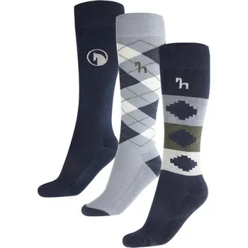 Jezdecké oblečení Horze Jezdecké podkolenky bambusové - 3 páry Barva: Vínová, Velikost: 36-38