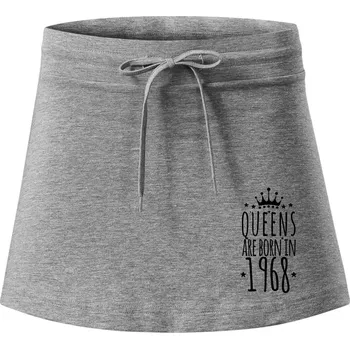 Dámská sukně Queens are born in 1968 - Sportovní sukně - two in one - M ( Tmavě šedý melír )