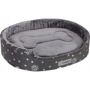 Pelíšek pro psa Oválný pelíšek pro psa šedé tlapky L49 (ZLOO)