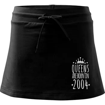 Dámská sukně Queens are born in 2004 - Sportovní sukně - two in one - L ( Černá )