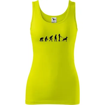 Dámské tričko Evoluce pes dobrman (muž-žena) - Dámské tílko - 2XL ( Limetková )