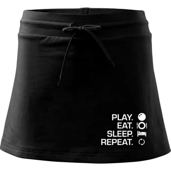 Dámská sukně Play eat sleep squash - Sportovní sukně - two in one - XS ( Černá )