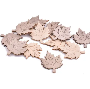 Canea Dřevěné listy javor, hnědá/sv. hnědá - 12ks