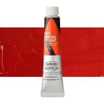 Vodová barva Akrylová barva Holbein Heavy Body - Napthol Red Light Balení: 20 ml