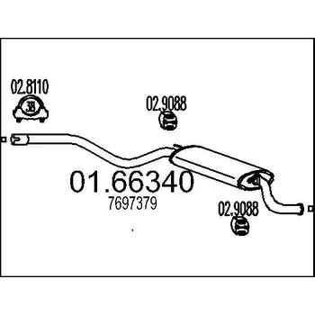 Tlumič výfuku Zadní tlumič výfuku MTS 01.66340