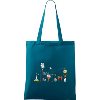 Chemická aparatura barevná - Taška bavlněná - 42 x 38 cm ( Petrolejová )