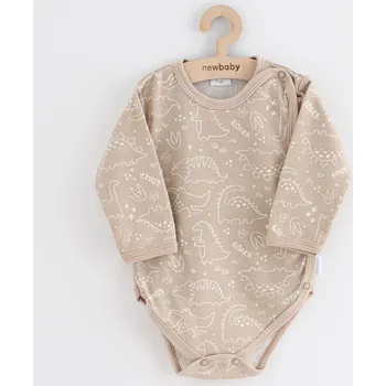 Kojenecké celorozepínací body New Baby Classic II dino béžový 56 (0-3m)