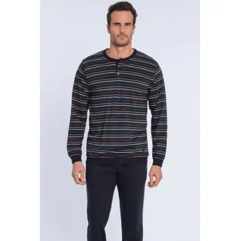 Pánské oblečení Soft Cotton GUASCH Pánské pyžamo EMILIO M Zelená GUASCH Pánské pyžamo EMILIO M Zelená - 8431204633152