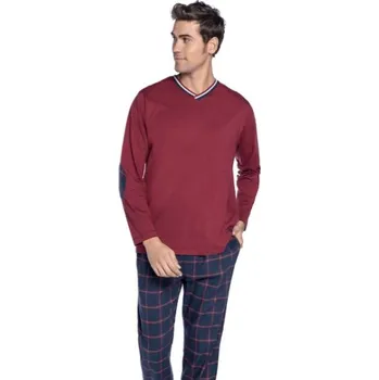 Pánské pyžamo Soft Cotton GUASCH Pánské pyžamo NATHAN L Bordó GUASCH Pánské pyžamo NATHAN L Bordó - 8431204662459