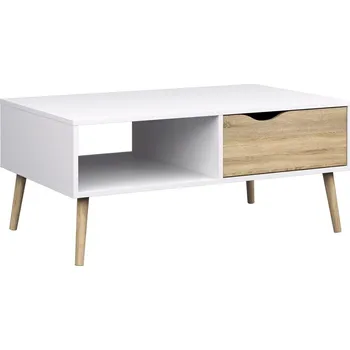 Obývací stěna Konferenční stolek Retro 384 bílá/dub sonoma