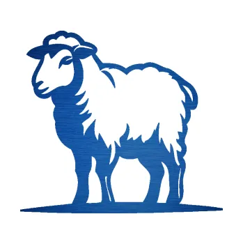 Samolepící dekorace SAMOLEPKA Ovce 002 levá (65 - škrábaný kov modrý) NA AUTO, NÁLEPKA, FÓLIE, POLEP, TUNING, VLASTNÍ TEXT, TISK, AUTOSAMOLEPKY.cz, POLEPY, OBRÁZEK, LOGO, SAMOLEPKY