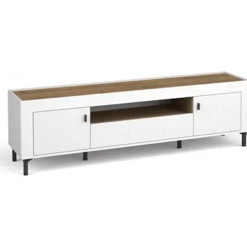 Televizní stolek Dolmar TV stolek Mossa 08 Barva: bílá + whisky dub