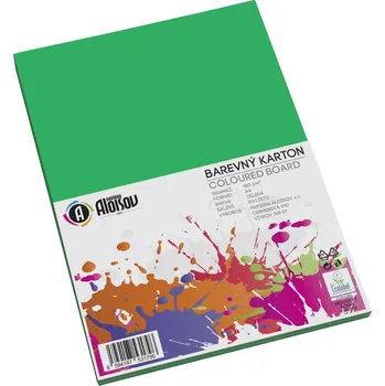 Umělecký papír Aloisov - karton barevný A4, 180 g, 50 listů, zelený