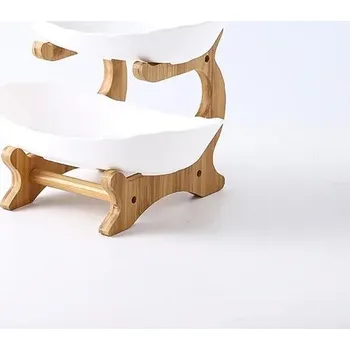 Vícepodlažní mísa na ovoce s dělenými přihrádkami | etažér - Bílá 2 vrstva